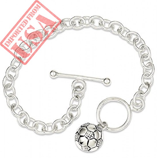 Buy ICE CARATS 925 Sterling Silver Soccer Ball Bracelet Online in Pakistan