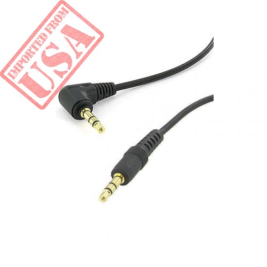 6 inch 3.5mm Male Right Angle to 3.5mm Male Gold Stereo Audio Cable, Nylon Reinforced, Premium Quality Cable