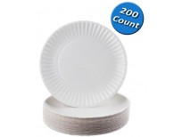 Nicole Home Collection 200 Count Everyday Dinnerware Paper Plate, 9-Inch, White