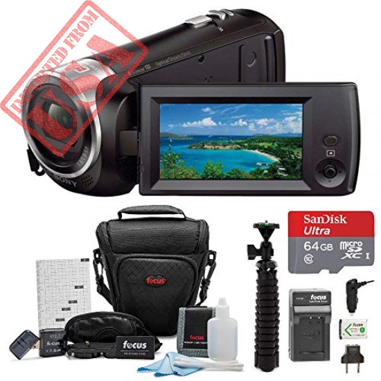 Sony HD Video Recording HDRCX405 HDR-CX405/B Handycam Camcorder (Black) + 64GB Premium Bundle