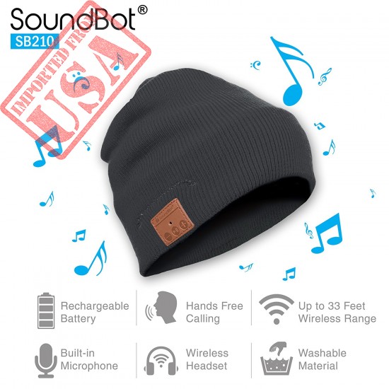 Buy soundbot SB210-GRY/GRY HD Stereo Wireless Smart Beanie Headset Online in Pakistan