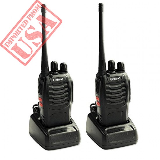 Galwad-888S Walkie Talkie 2pcs in One Box with Rechargeable Battery Headphone Wall Charger Long Range 16 Channels Two Way Radio (2pcs radios)