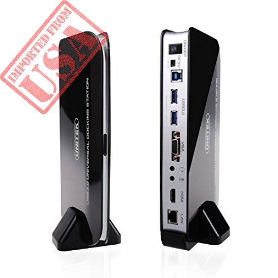 UNITEK Dual-Display USB 3.0 Universal Docking Station with HDMI (up to 2048x1152 Resolution) & VGA Outputs Made in USA 