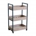 Roomfitters 3 Tier Rolling Utility Storage Cart, Kitchen Serving Bar Cart, Multipurpose Bathroom Nursery, Oak