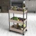 Roomfitters 3 Tier Rolling Utility Storage Cart, Kitchen Serving Bar Cart, Multipurpose Bathroom Nursery, Oak