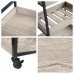 Roomfitters 3 Tier Rolling Utility Storage Cart, Kitchen Serving Bar Cart, Multipurpose Bathroom Nursery, Oak