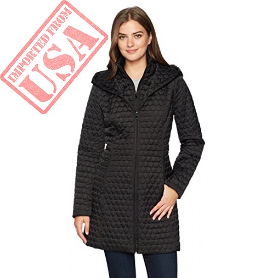 Lark & Ro Women's Shawl Collar Quilted Jacket, Black, Large