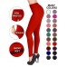 SATINA High Waisted Leggings – 22 Colors – Super Soft Full Length Opaque Slim (Plus Size, Red)