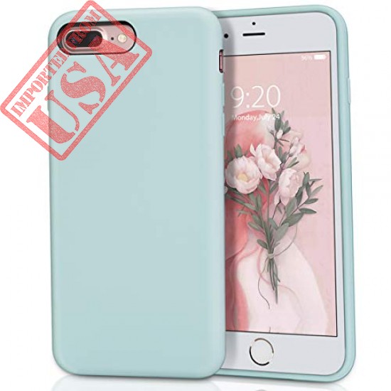 MILPROX Silicone Case, Pretty Series Liquid Silicone Gel Rubber, Shockproof Case with Microfiber Cloth Lining Cushion Compatible with iPhone 7 Plus/8 Plus - Mint