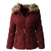 Hat and Beyond EC Womens Quilted Faux Fur Lined Belted Coat (Small/gj1133_mulbery)