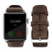 Top4cus Genuine Leather I watch Strap Replacement Band Stainless Metal Clasp, Apple Watch Series Made in USA 