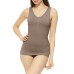 Unique Styles Womens Shapewear Devotion Comfort Cami with Molded Bra Shaper Tank (Small, Coffee)