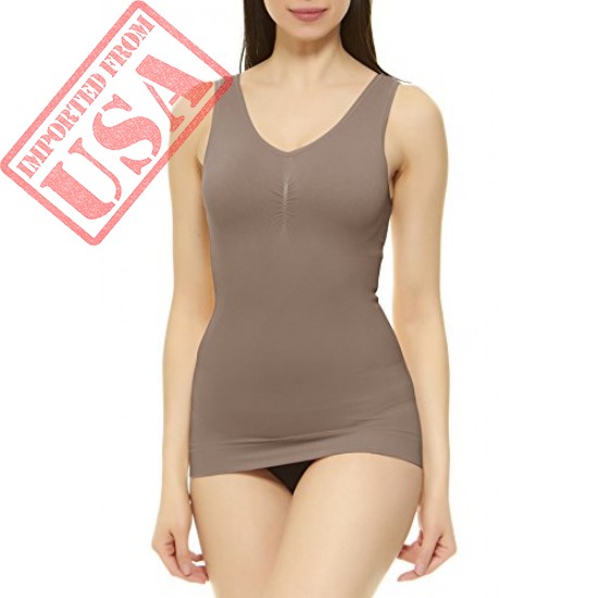 Unique Styles Womens Shapewear Devotion Comfort Cami with Molded Bra Shaper Tank (Small, Coffee)