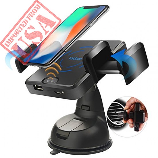 Buy Rocboc Fast Wireless Car Charger Automatic Wireless Car Mount Online in Pakistan