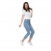 Buy Slch Svin Mom Straight Jeans Curvy Slim Light Blue Jeans For Women Imported From USA