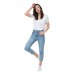 Buy Slch Svin Mom Straight Jeans Curvy Slim Light Blue Jeans For Women Imported From USA