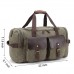 UNISACK Weekender Duffle Bag Canvas Leather Travel Luggage Oversized Holdalls, Army Green