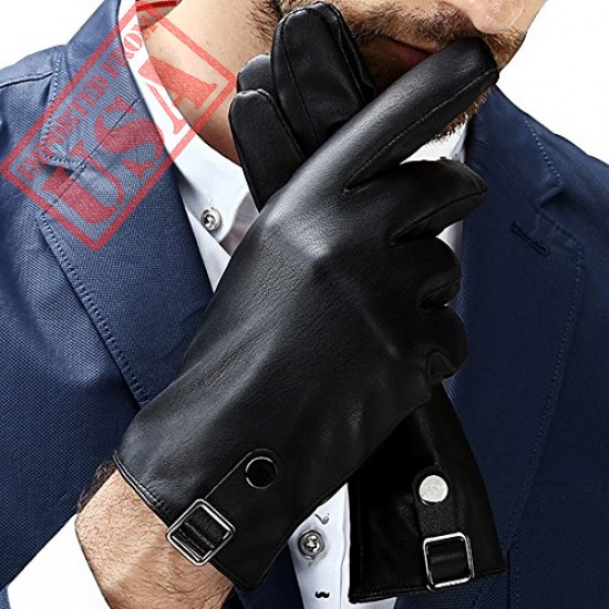 t-goting mens touch screen lined pu faux leather winter driving gloves shop online in pakistan