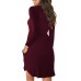 womens long sleeve loose plain dresses casual short dress shop online in pakistan