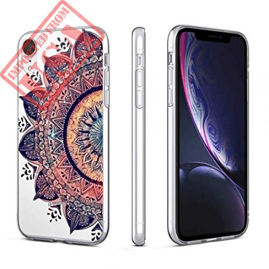 Heaofei Case for iPhone XR, Mandala Flower Clear Design Transparent TPU Bumper Protective Case Cover for iPhone XR