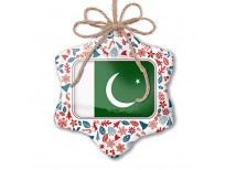 NEONBLOND Christmas Ornament Pakistan Flag Red White Blue Xmas