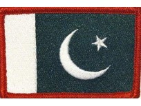 Pakistan Flag Embroidered Patch with Hook & Loop Travel Morale Patriotic Shoulder Pakistani Emblem Red Border #716